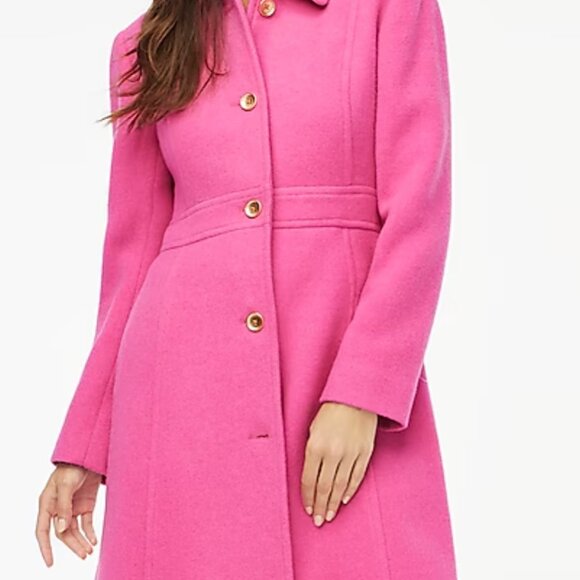 J CREW Factory Wool-blend lady day coat PINK size 12 - Picture 3 of 11